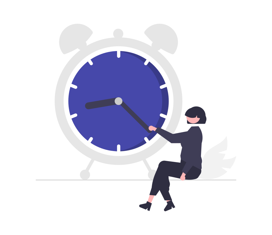 Women with timing clock